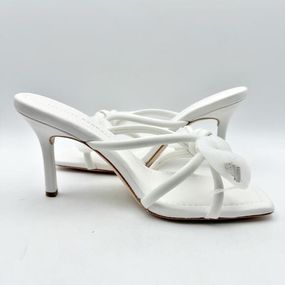 Loeffler Randall Womens Margi Bow Heels US 8.5 M EU 39 White Leather EUC - Picture 4 of 13